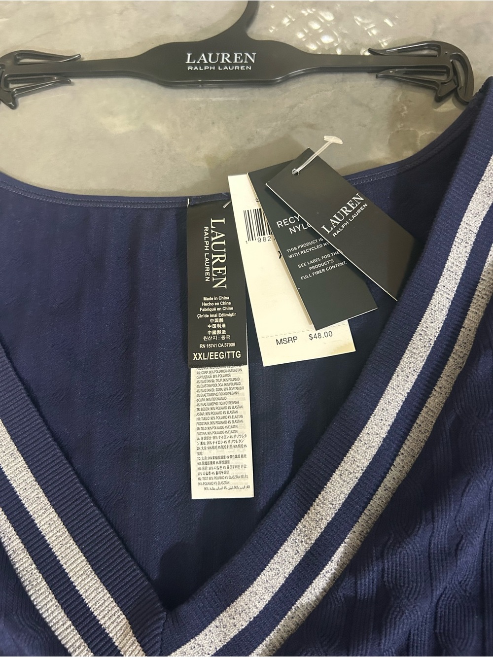 Ralph Lauren Navy Cropped V‑Neck Tank
Cricket Cable Texture Wire-Free Bra - Picture 3 of 5